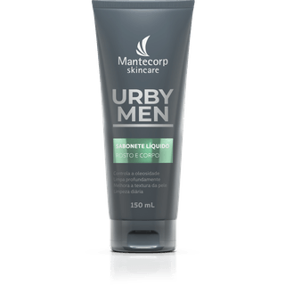 O Sabonete Líquido Masculino para Rosto e Corpo Urby Men vem em uma embalagem contendo 150ml