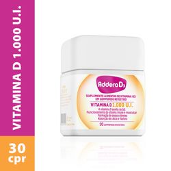 Vitamina D Addera Cal 1.000UI com 30 Comprimidos - adderab2c