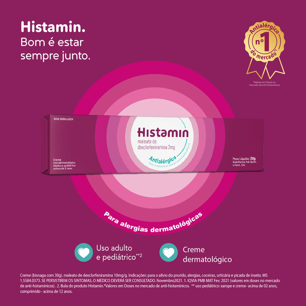 Histamin Creme Dermatológico 10mg/g 30g - neoquimica