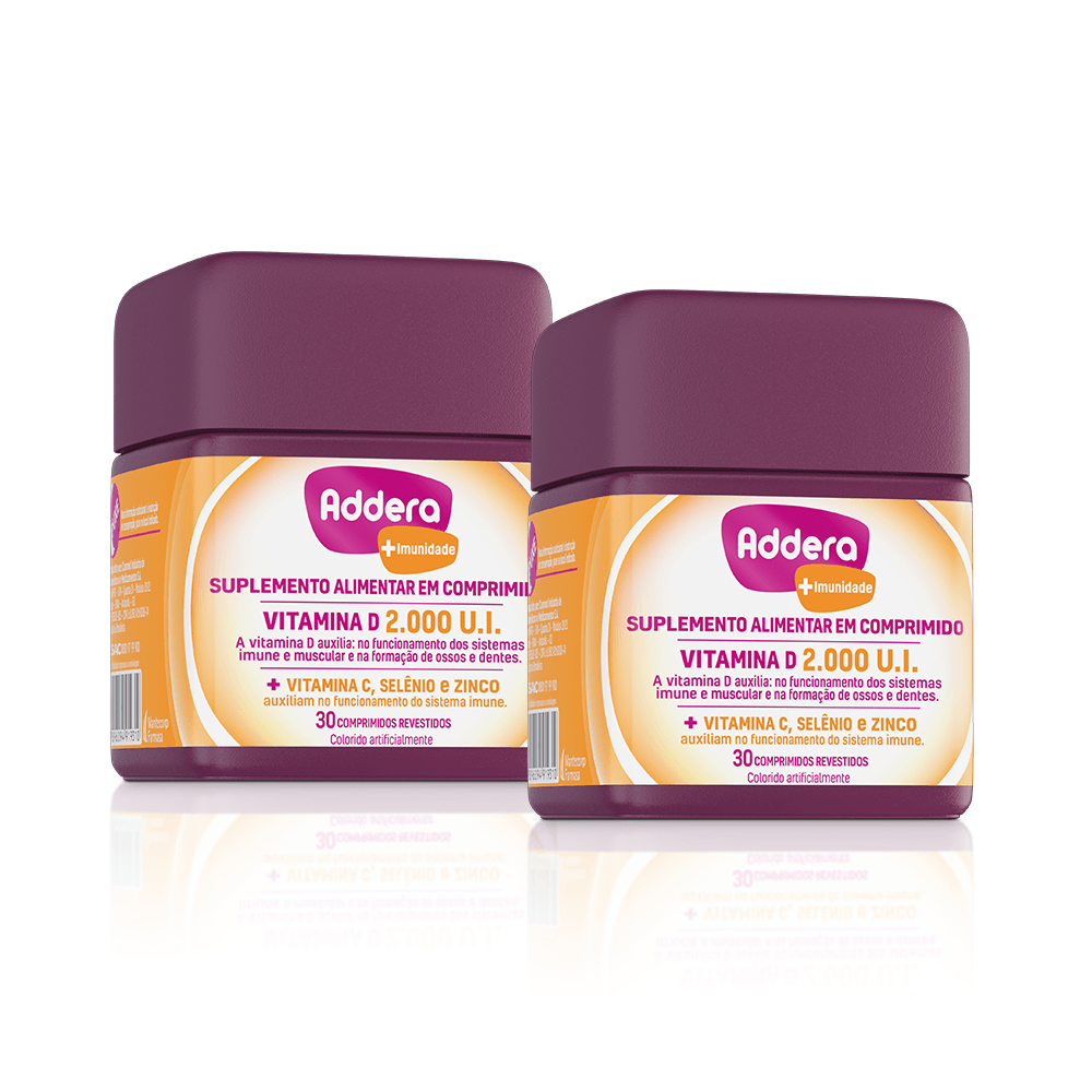 Kit Vitamina D Addera 2.000UI +Imunidade com 30 comprimidos